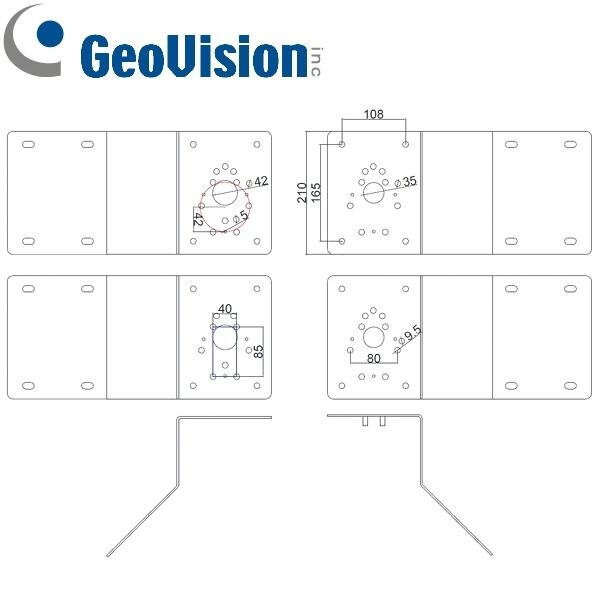 Soporte de esquina GeoVision GV-MOUNT300-1 para cámaras domo IP