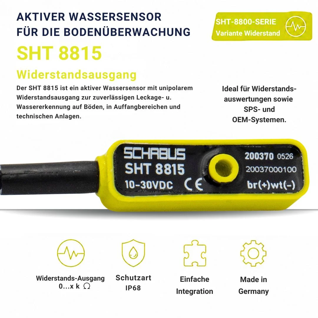SHT 8815 – Capteur d'eau actif avec sortie résistive pour entrées numériques
