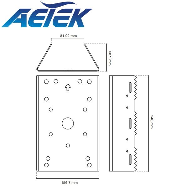 Soporte de mástil Aetek VO-AT-100 para switches PoE de exterior