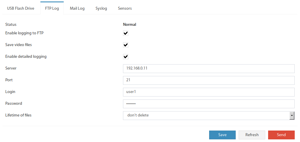 Gestión de FTP-Log en Preferences → Logging → FTP Log