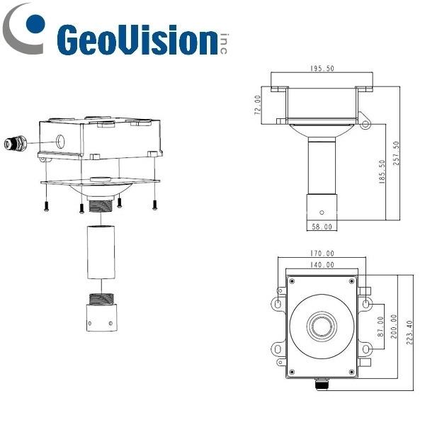 Soporte de techo con caja de conexiones GV-MOUNT100