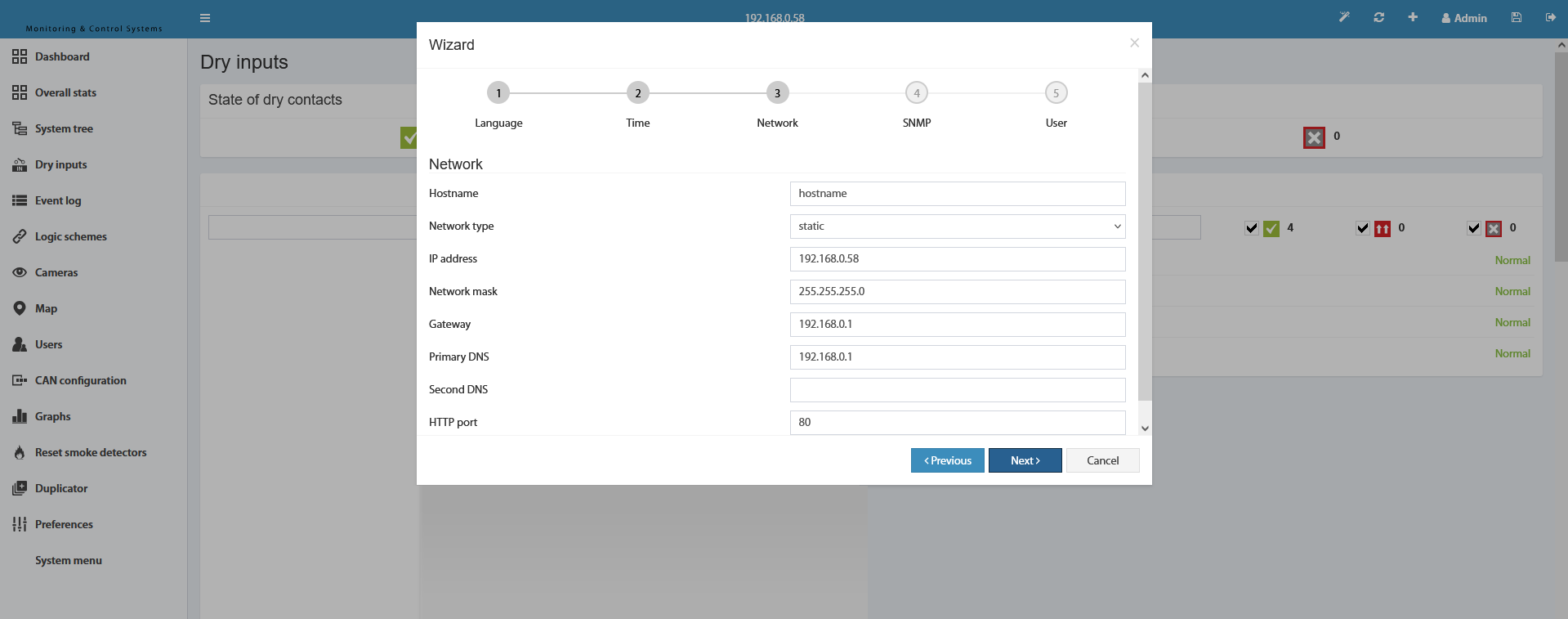 Configuración de red