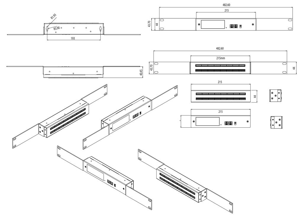 Dibujo dimensional unidad de expansión Dry Contact
