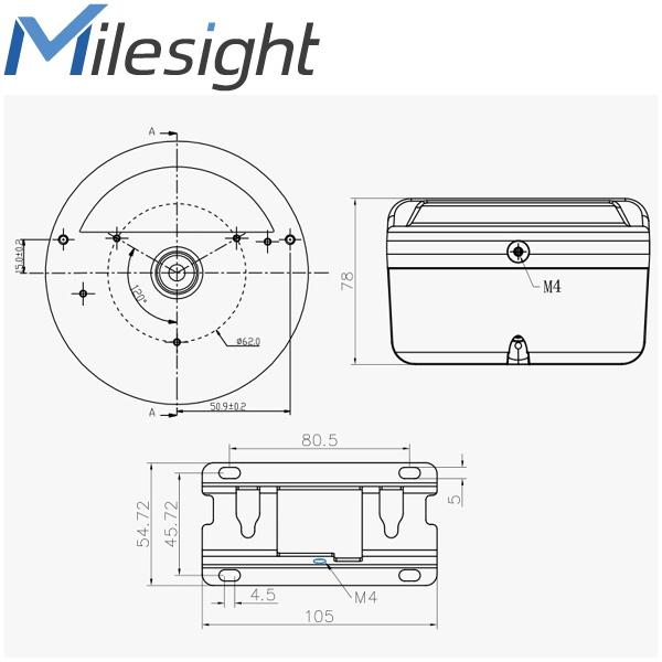 Soporte de pared ISIS-MS-A71 Milesight para cámaras minidomo IR