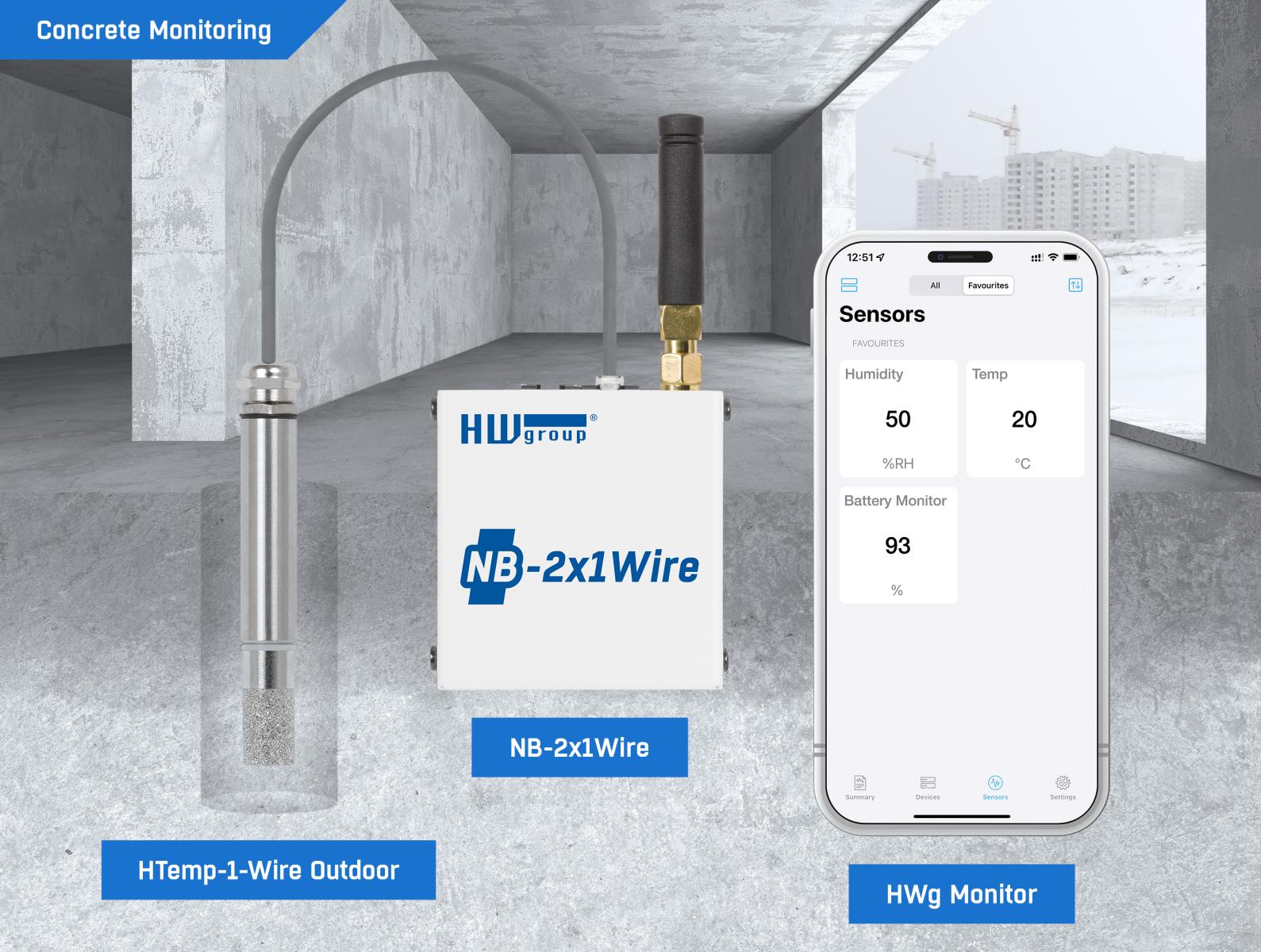 HTemp-1Wire Outdoor 3m - Temperature & humidity sensor