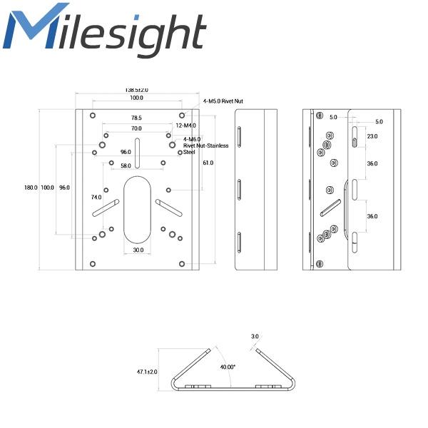 Soporte de mástil Milesight ISIS-MS-A02 V2 para cámaras IP