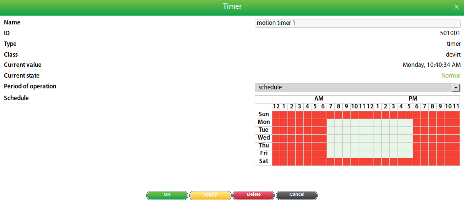 Timer de programación horaria para detector de movimiento