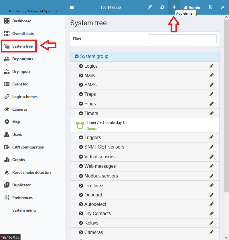 Añadir Timer a través del árbol del sistema