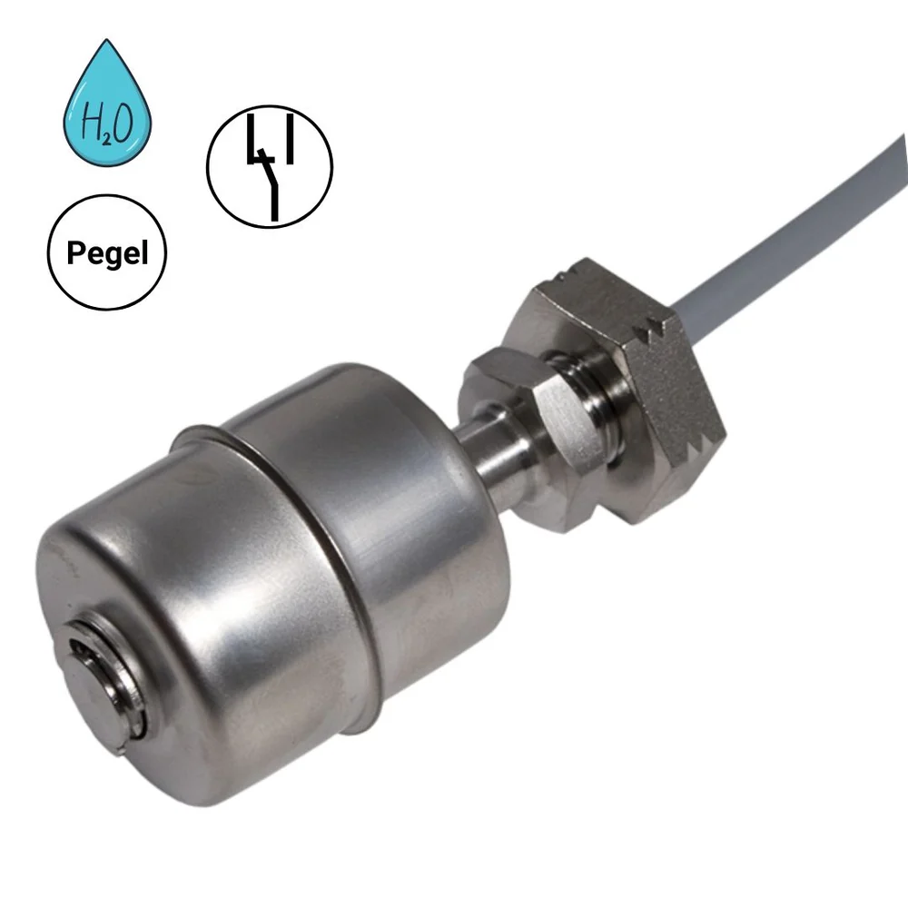Miniinterruptor de flotador activo SHT 8080 (acero inoxidable V2A) con salida de nivel lógico