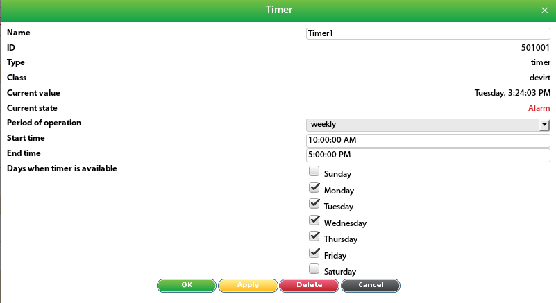 Timer semanal Lu-Vi 10-17 horas