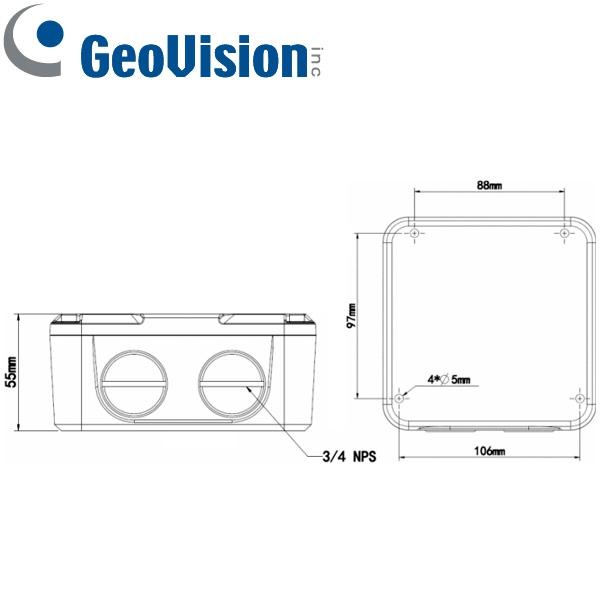 Adaptador de montaje en superficie GeoVision GV-MOUNT503 para cámaras