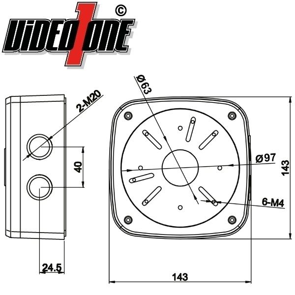 Caja de conexiones universal Video1one VO-JB143