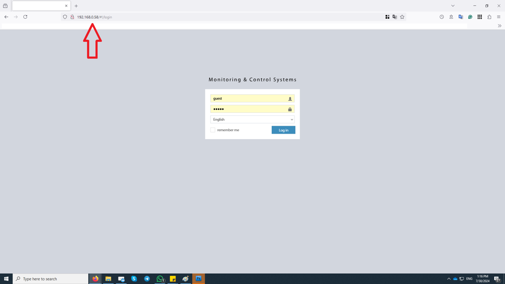 Barra de direcciones con IP