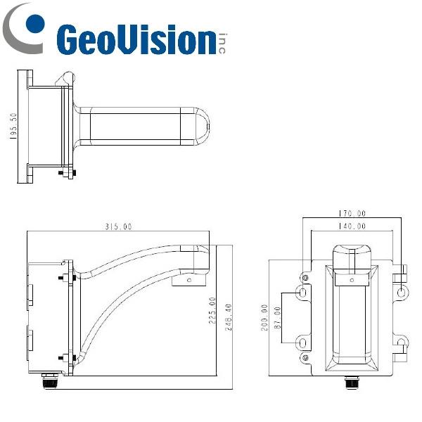 Soporte de pared GeoVision GV-MOUNT203 con caja de conexiones