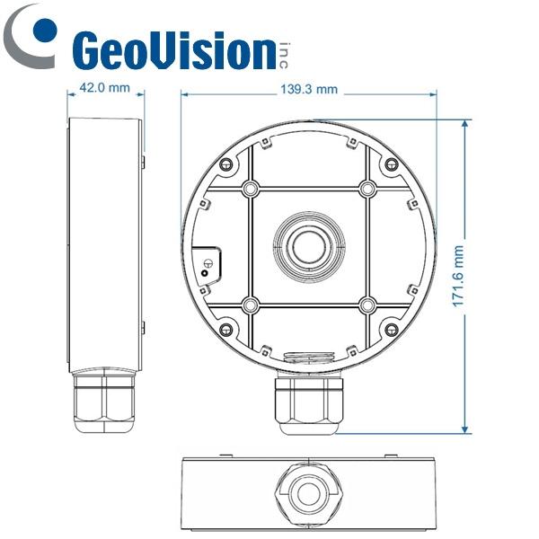 Caja de conexiones GeoVision GV-MOUNT510 para GV-GVD4910