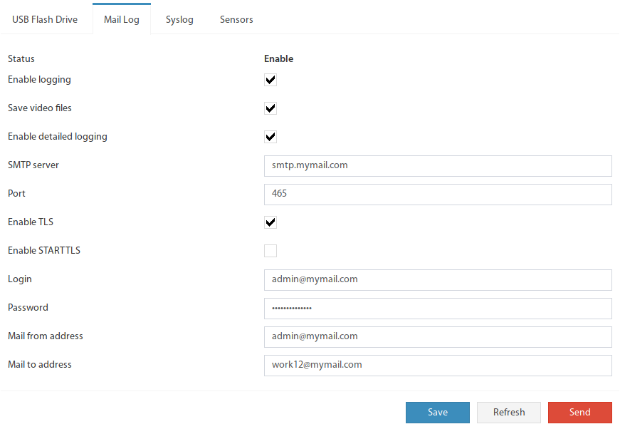 Gestión de Mail-Log en Preferences → Logging → Mail Log