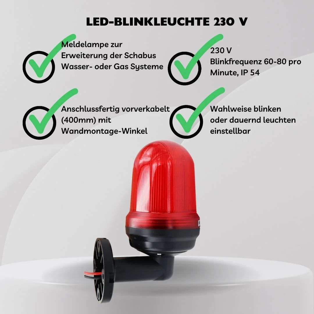 230V LED-knipperlicht met wandhouder