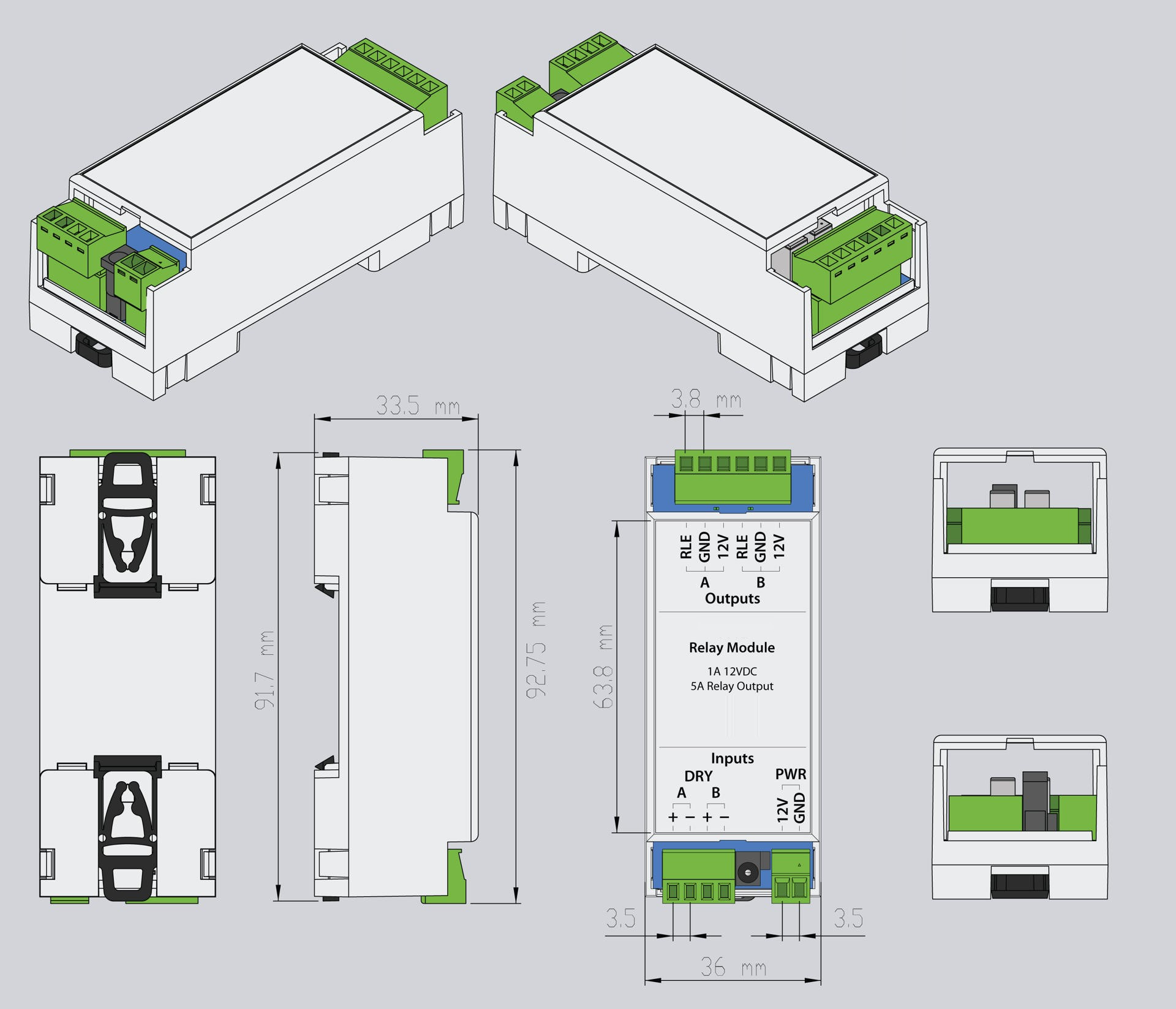 Module d'extension à double relais de commutation 12 V