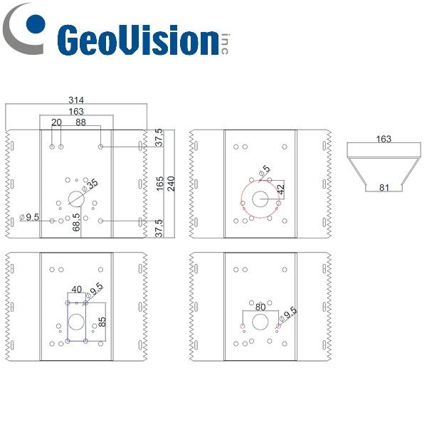 Soporte para poste GeoVision GV-MOUNT410 para cámaras IP