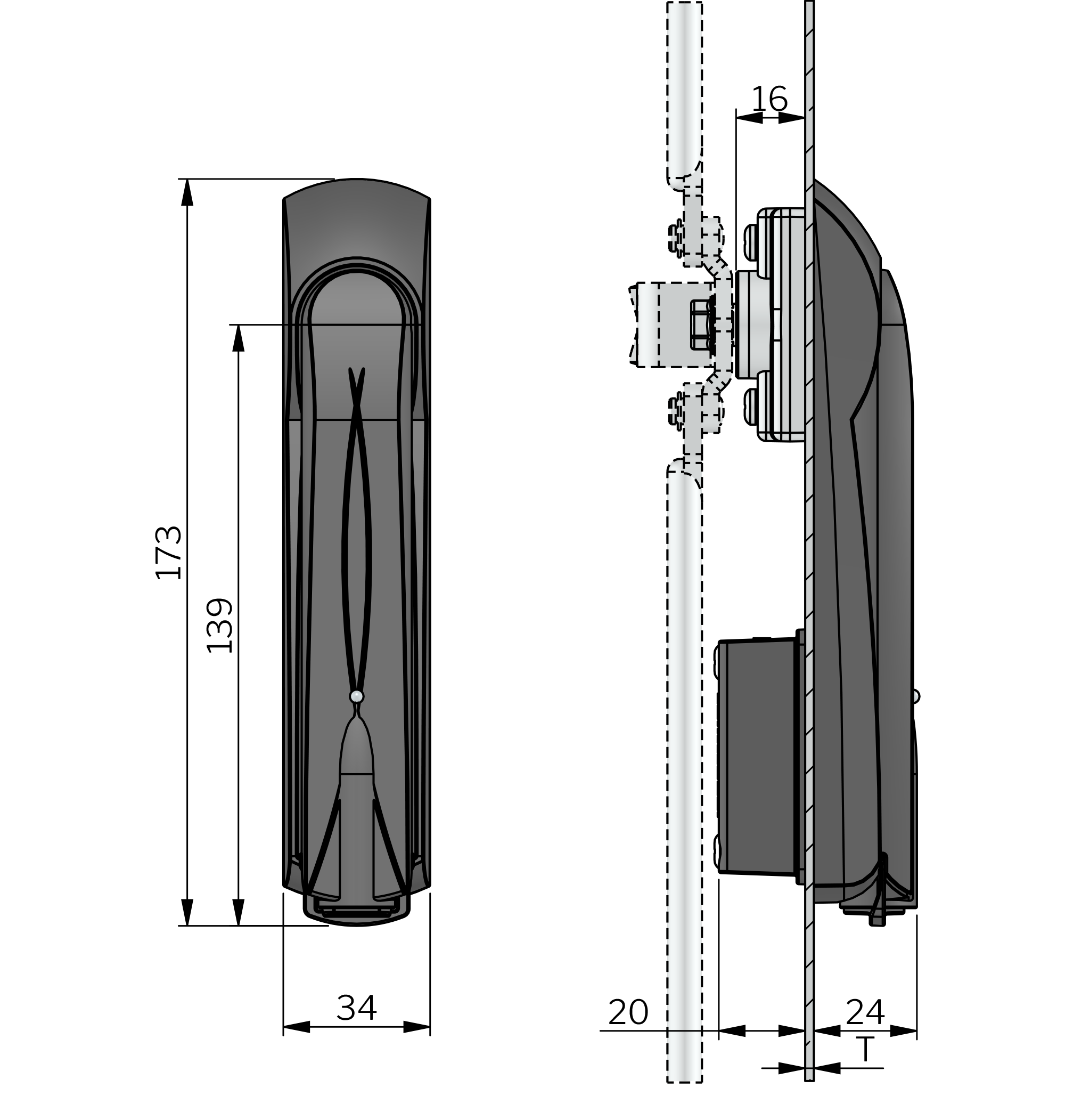 Manija giratoria Vision V-MAX 100 12V