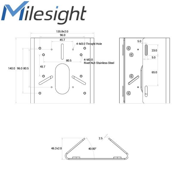Soporte para poste Milesight ISIS-MS-A01 V3 para cámaras IP