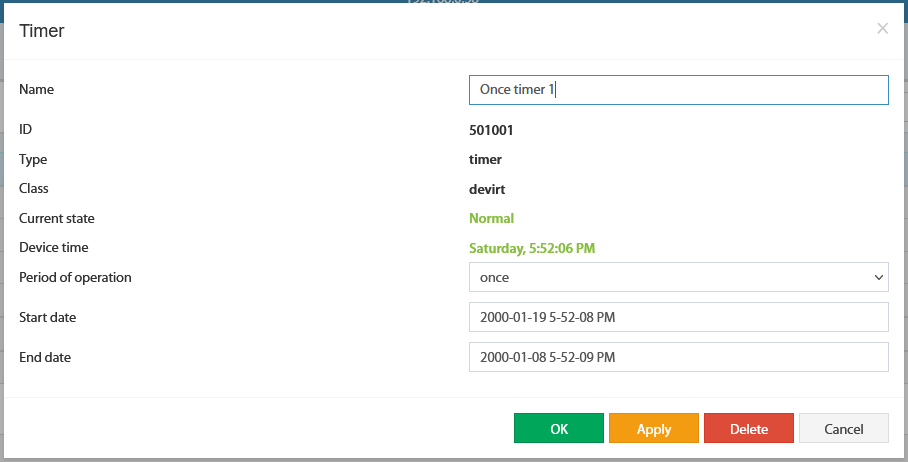 Configuración de un Timer único