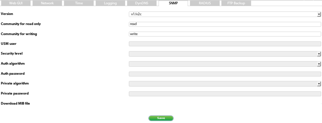 MIB-Datei herunterladen im Web-Interface unter Einstellungen → SNMP